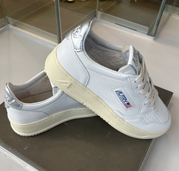 Autry Sneaker Schuhe weiß/silber Glattleder/Wildleder