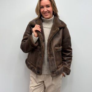 Studio AR Faje Wendejacke Fake Fur Leder