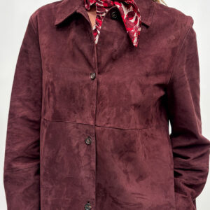 'S Max Mara Leder Overshirt Gocce Ansicht Nah